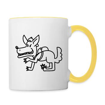 Anti-Zoo Seize - Mug contrasté - blanc/jaune - Droite