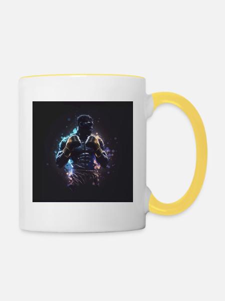 Boxer Poster - Contrasting Mug - white/yellow