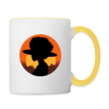 African Sunrise - Tasse zweifarbig - Weiß/Gelb - Rechts