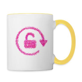Verrouiller le tour - Mug contrasté - blanc/jaune - Droite