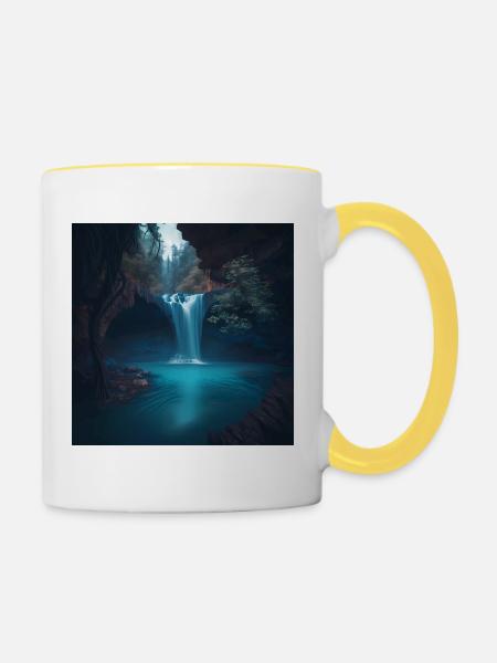 Waterfall - Contrasting Mug - white/yellow