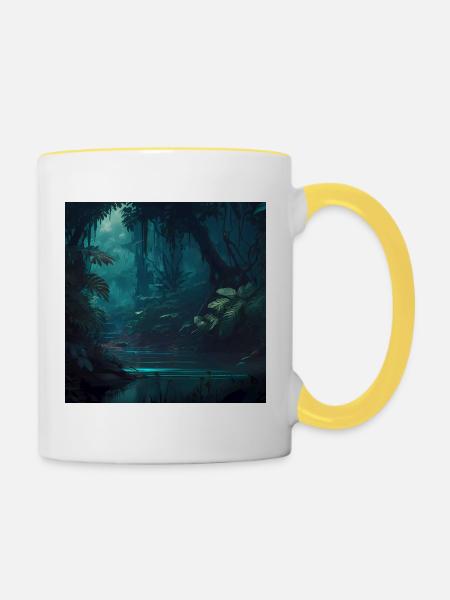 Jungle Landscape - Contrasting Mug - white/yellow