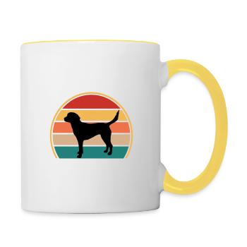 Harrier Dog Lover Silhouette Vintage Sunset - Mug contrasté - blanc/jaune - Droite