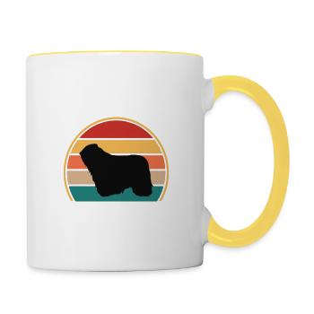 Komondor Dog Lover Silhouette Vintage Sunset - Mug contrasté - blanc/jaune - Droite