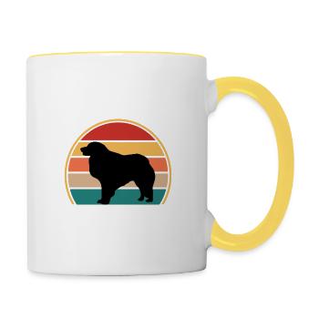 Kuvasz Dog Lover Silhouette Vintage Sunset - Mug contrasté - blanc/jaune - Droite