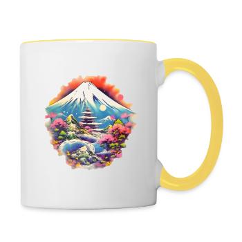 Mount Fuji - Contrasting Mug - white/yellow - Right