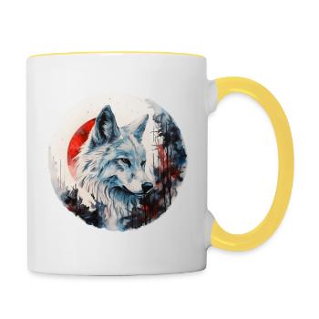 Wolf - Contrasting Mug - white/yellow - Right