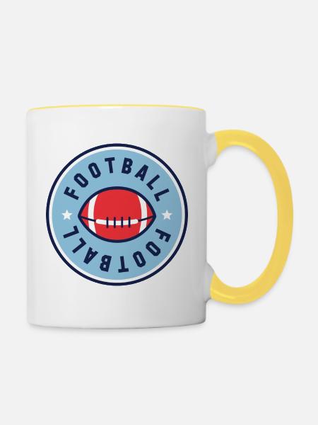 Football - Tasse zweifarbig - Weiß/Gelb