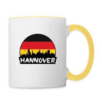 Hanovre Allemagne Flag Skyline Silhouette Voyage - Mug contrasté - blanc/jaune - Droite