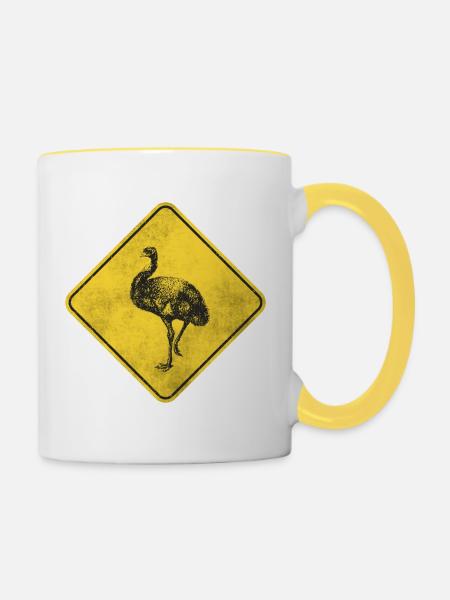 Emu - Tasse zweifarbig - Weiß/Gelb