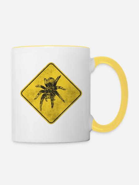 Vogelspinne - Tasse zweifarbig - Weiß/Gelb
