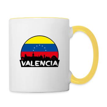 Valence Venezuela Flag Skyline Silhouette Voyage - Mug contrasté - blanc/jaune - Droite