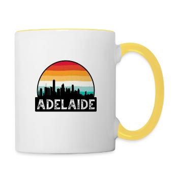 Adelaide Australien Flagge Skyline Reise-Souvenir - Tasse zweifarbig - Weiß/Gelb - Rechts