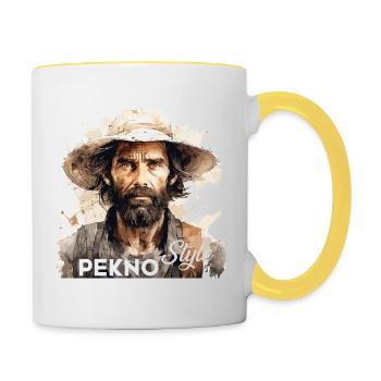 Pekno Style - Mug contrasté - blanc/jaune - Droite