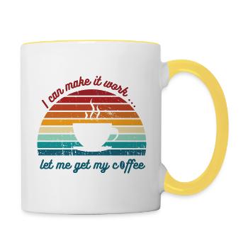 Coffee will help me - Contrasting Mug - white/yellow - Right