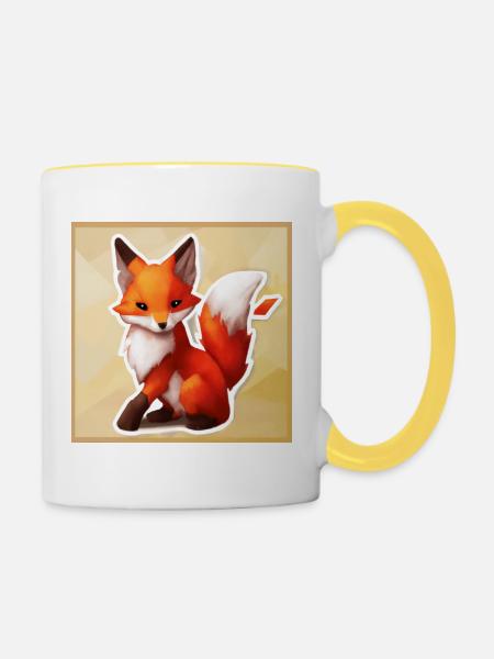 Majestätischer Fuchs - Tasse zweifarbig - Weiß/Gelb