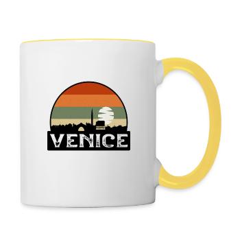 Venice Italy Flag Skyline Travel Souvenir - Contrasting Mug - white/yellow - Right