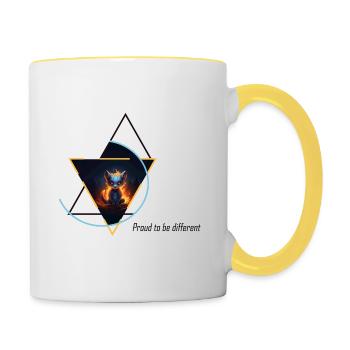Hybride renard-souris - Mug contrasté - blanc/jaune - Droite