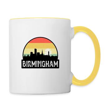 Birmingham England Flag Skyline Travel Souvenir - Contrasting Mug - white/yellow - Right