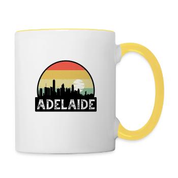 Adelaide Australien Flagge Skyline Reise-Souvenir - Tasse zweifarbig - Weiß/Gelb - Rechts