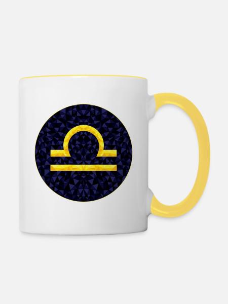 Libra - Tasse zweifarbig - Weiß/Gelb