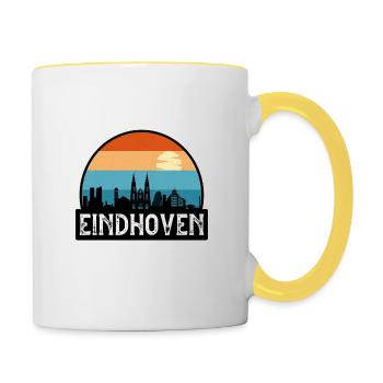 Eindhoven Netherlands Flag Skyline Travel Souvenir - Contrasting Mug - white/yellow - Right