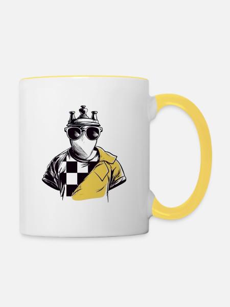 Der Narr - Tasse zweifarbig - Weiß/Gelb