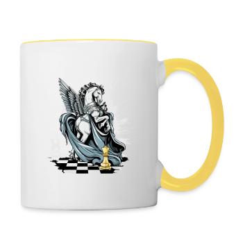 The winged rider n°2 - Contrasting Mug - white/yellow - Right