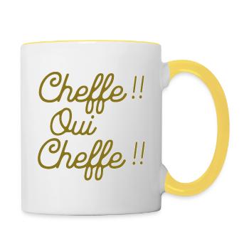 CHEFFE OUI CHEFFE (chef au féminin) - Mug contrasté - blanc/jaune - Droite