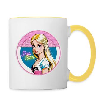 Pop Star Doll - Contrasting Mug - white/yellow - Right