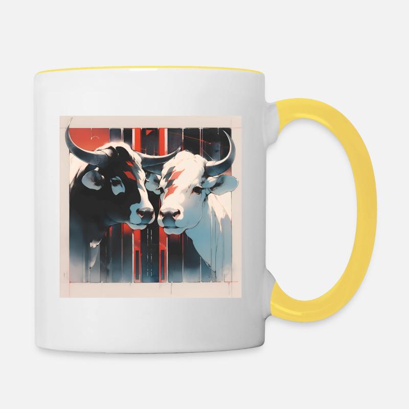 Cows - Contrasting Mug - white/yellow