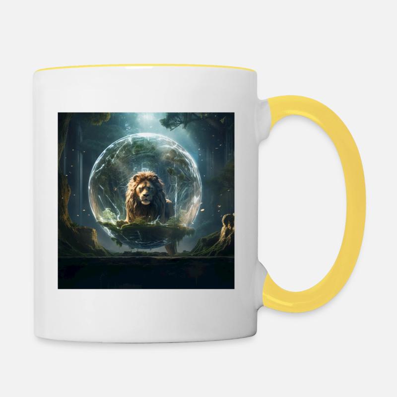 Dimensional Leo - Contrasting Mug - white/yellow