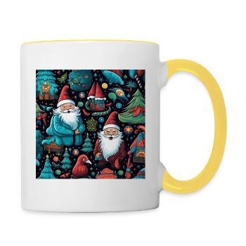 Wütendes Weihnachten - das etwas andere Design - Tasse zweifarbig - Weiß/Gelb - Rechts