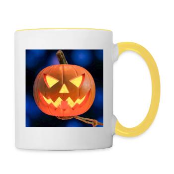 Halloween Pumpkin - Pumpkin Lantern - Contrasting Mug - white/yellow - Right