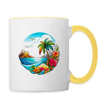 Holiday 01 - Tasse zweifarbig - Weiß/Gelb - Rechts