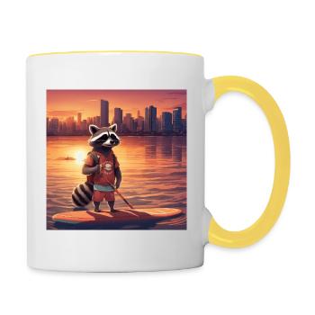 Epic Raccoon III - Contrasting Mug - white/yellow - Right