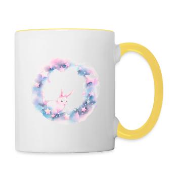 Lapin Nuage - Mug contrasté - blanc/jaune - Droite