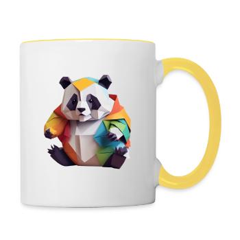 Power Panda in Origami Style II - Contrasting Mug - white/yellow - Right