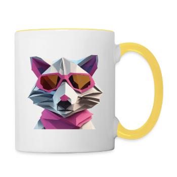 Raton laveur épique II - Mug contrasté - blanc/jaune - Droite