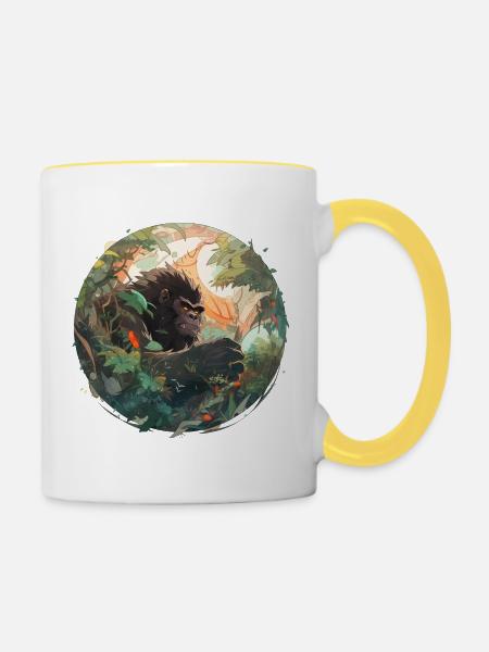 Jungle Kong - Tasse zweifarbig - Weiß/Gelb