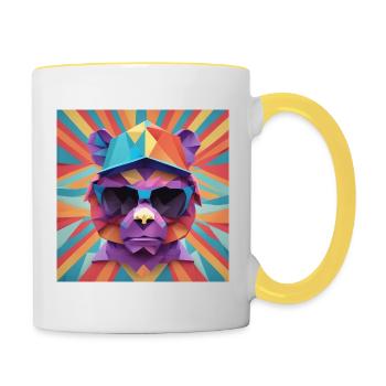 Origami coloré Teddy VI - Mug contrasté - blanc/jaune - Droite