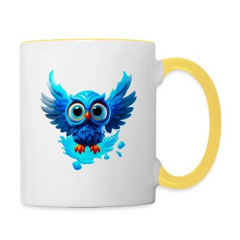 Little Cute Owl - Contrasting Mug - white/yellow - Right