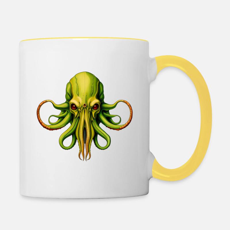 Cthulhu - Tasse zweifarbig - Weiß/Gelb