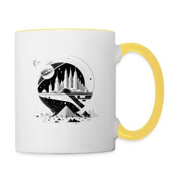 Space City 06 - Tasse zweifarbig - Weiß/Gelb - Rechts