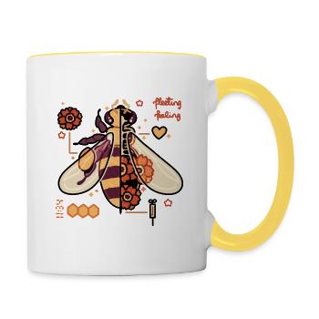 Anatomie d’une abeille - Mug contrasté - blanc/jaune - Droite
