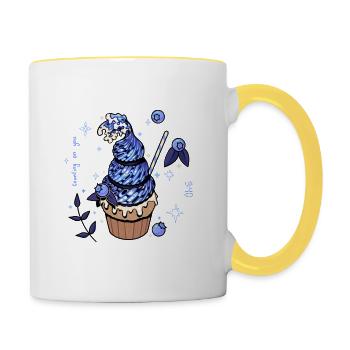 Ozean Cupcake - Tasse zweifarbig - Weiß/Gelb - Rechts