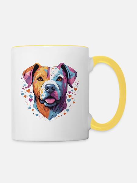 Happy Dog 1 - Tasse zweifarbig - Weiß/Gelb