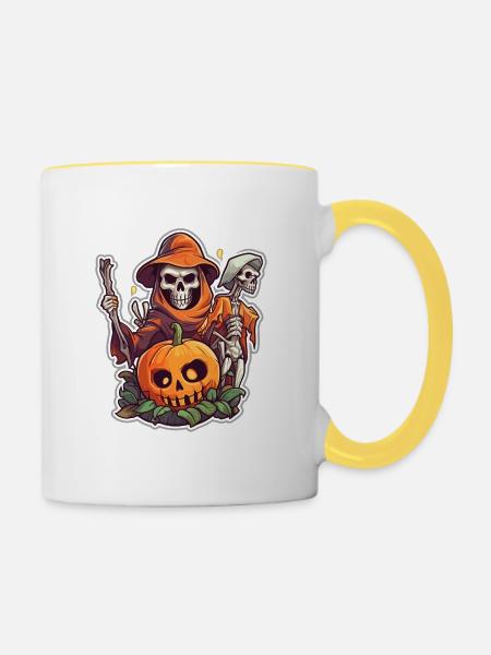 witch 5 - Tasse zweifarbig - Weiß/Gelb