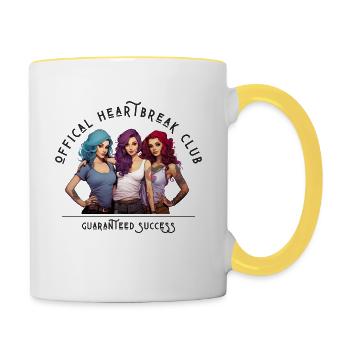 farbenfrohe Pinup girls Herzensbrecher - Tasse zweifarbig - Weiß/Gelb - Rechts