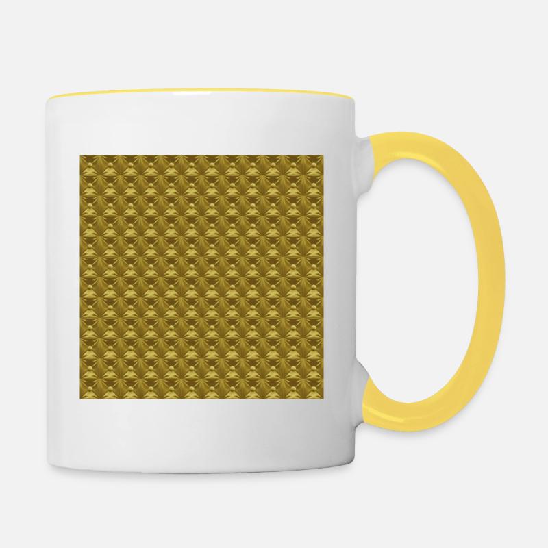 Diamond Tufting pattern Gold - Contrasting Mug - white/yellow